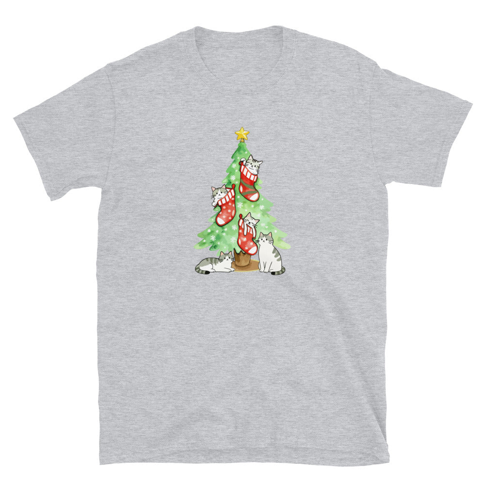 Cute Christmas Cats & Stockings T-Shirt