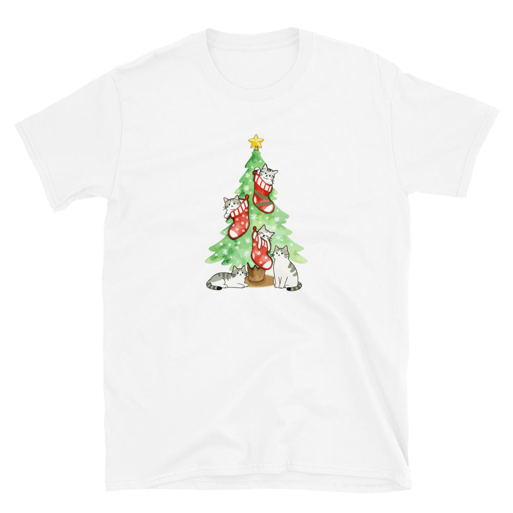 Cute Christmas Cats & Stockings T-Shirt