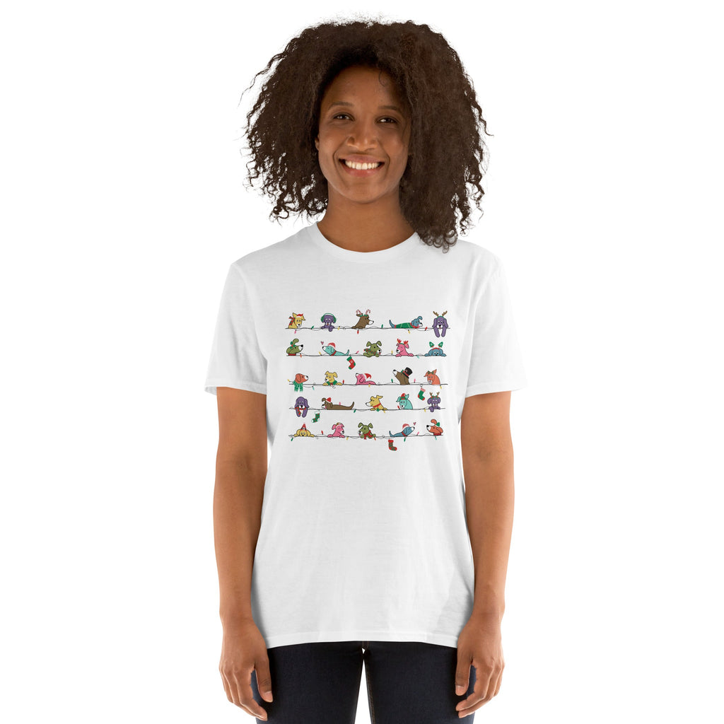Peeping Pets Holiday Dogs T-Shirt