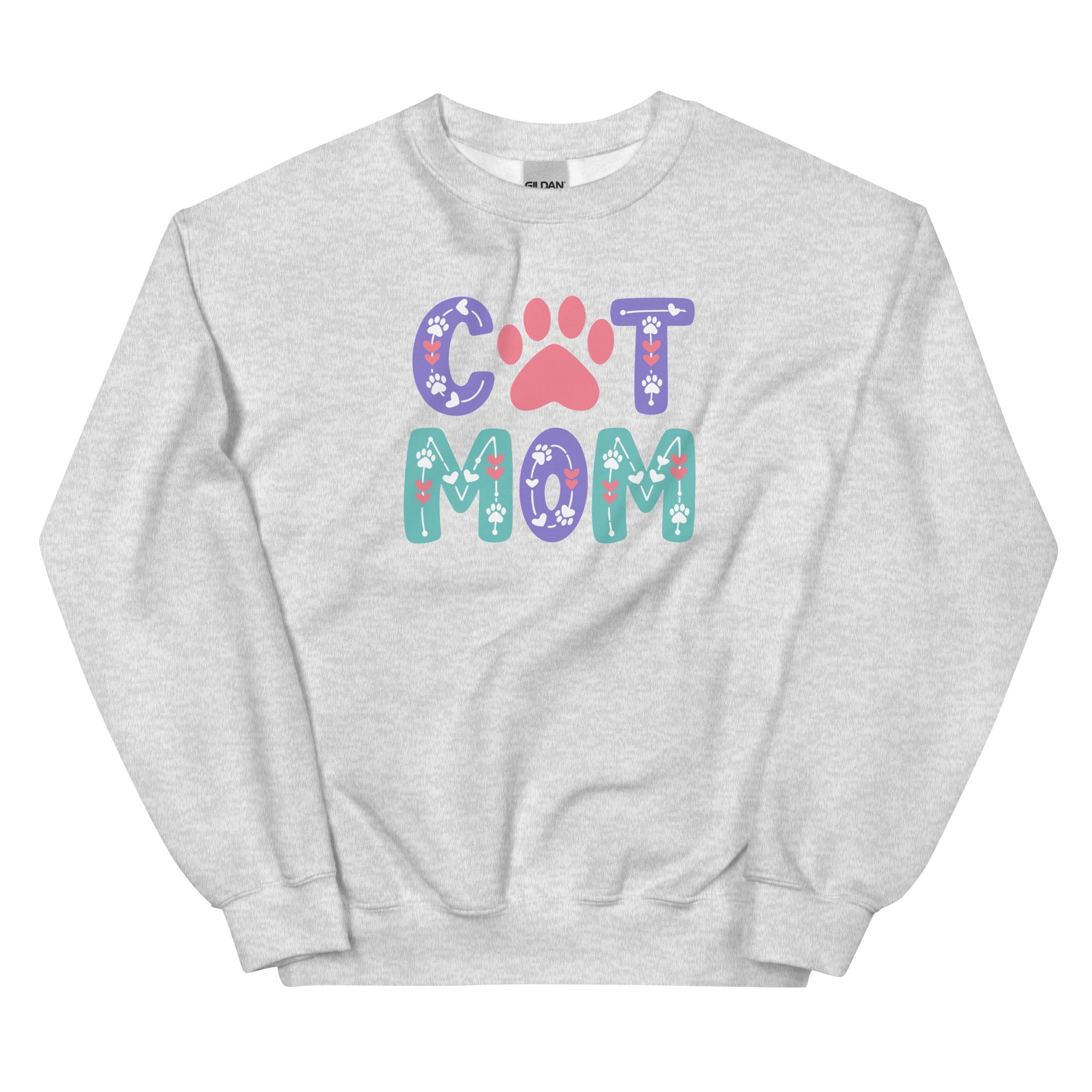 Cat Mom Pastel Vibes Crewneck Sweatshirt