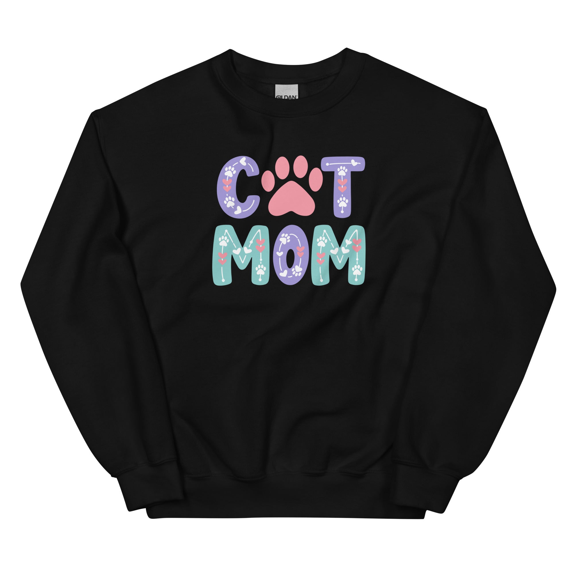 Cat Mom Pastel Vibes Crewneck Sweatshirt