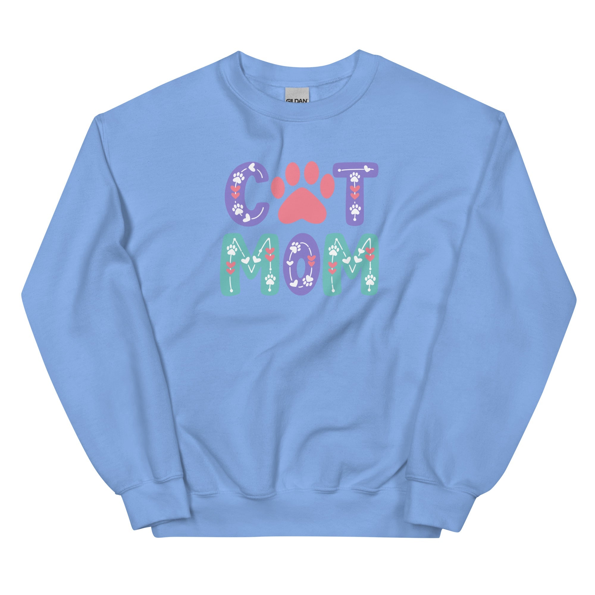Cat Mom Pastel Vibes Crewneck Sweatshirt
