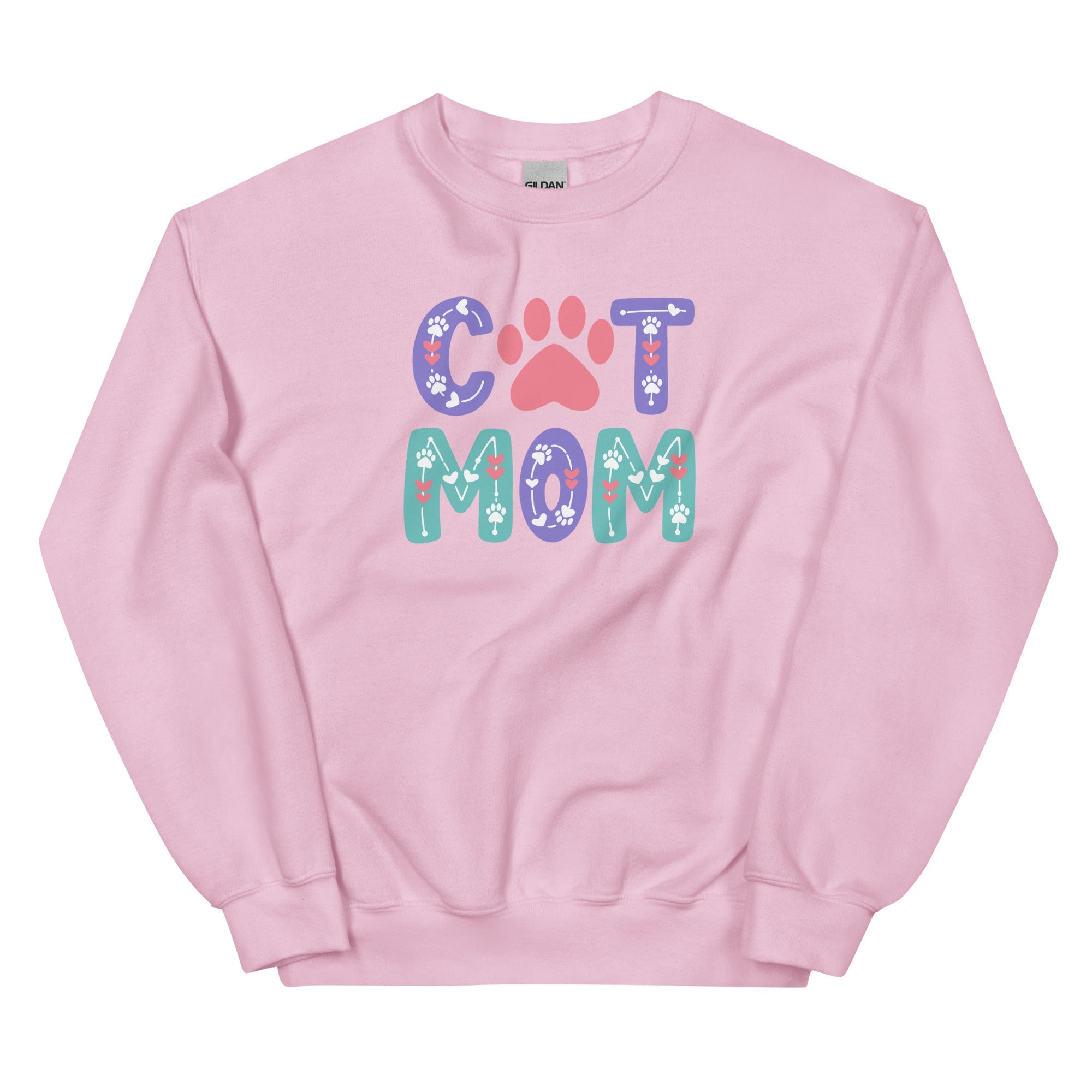 Cat Mom Pastel Vibes Crewneck Sweatshirt