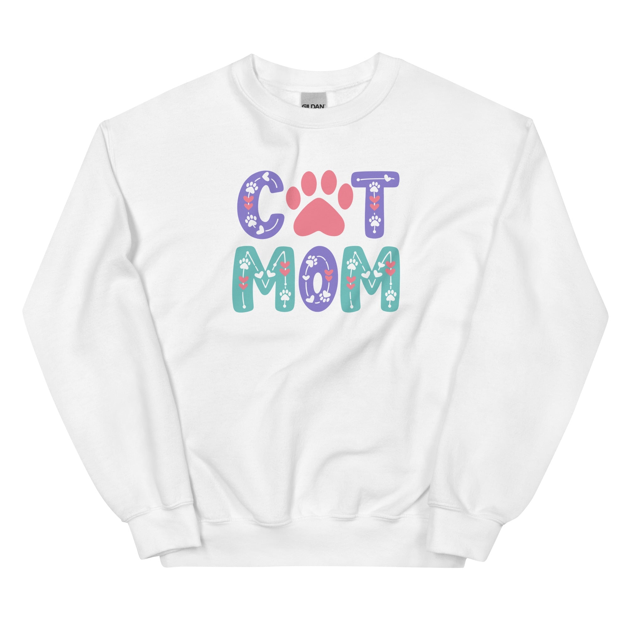 Cat Mom Pastel Vibes Crewneck Sweatshirt