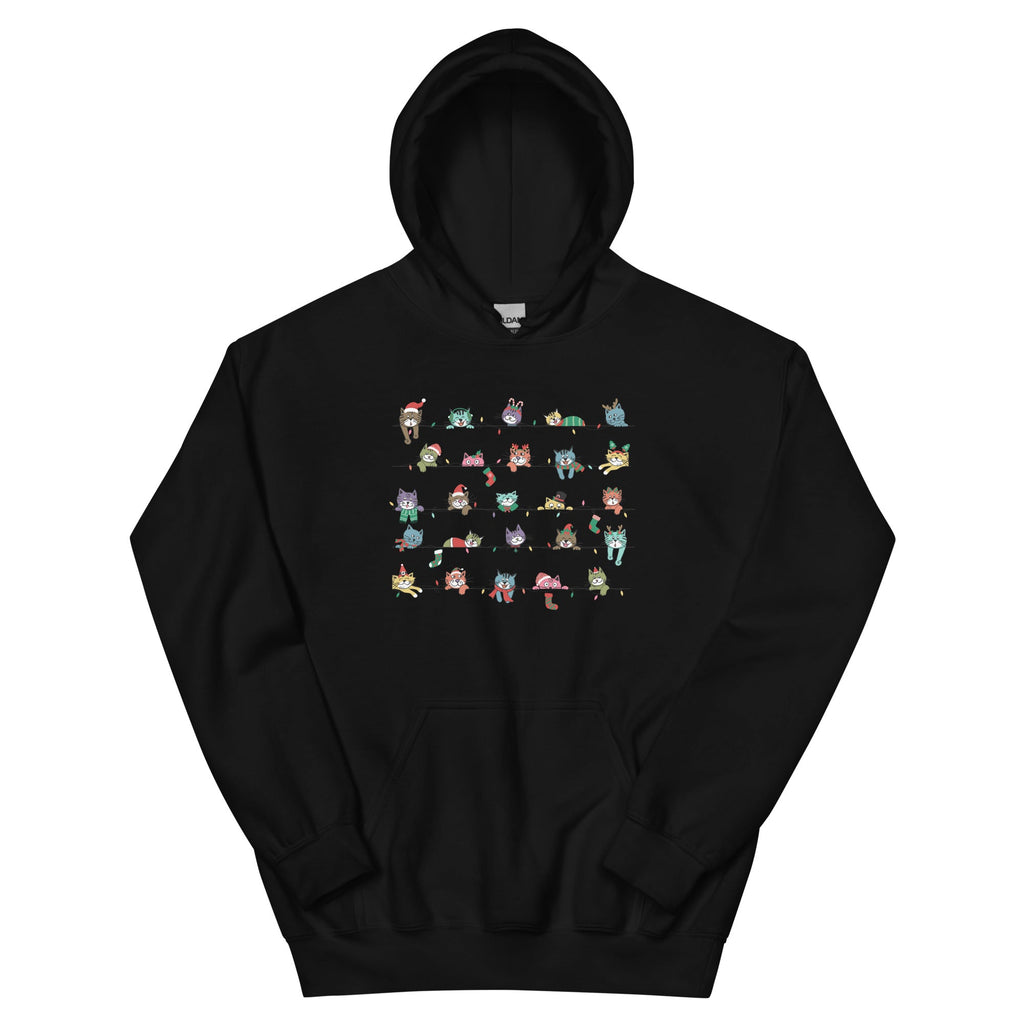 Peeping Pets Holiday Cats Hoodie