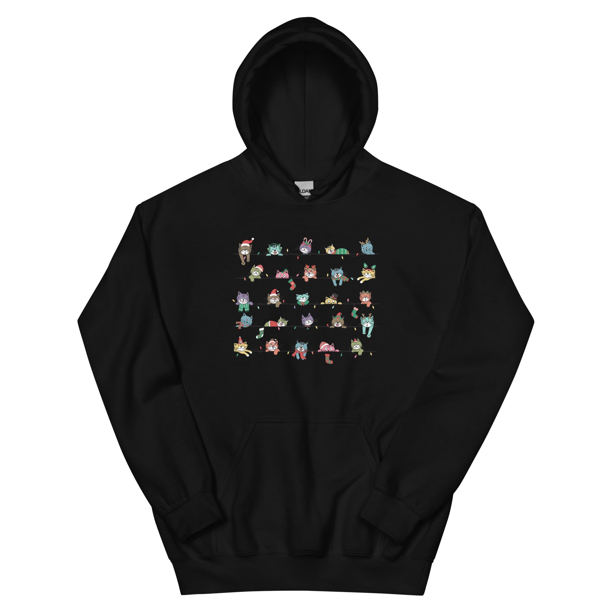 Peeping Pets Holiday Cats Hoodie