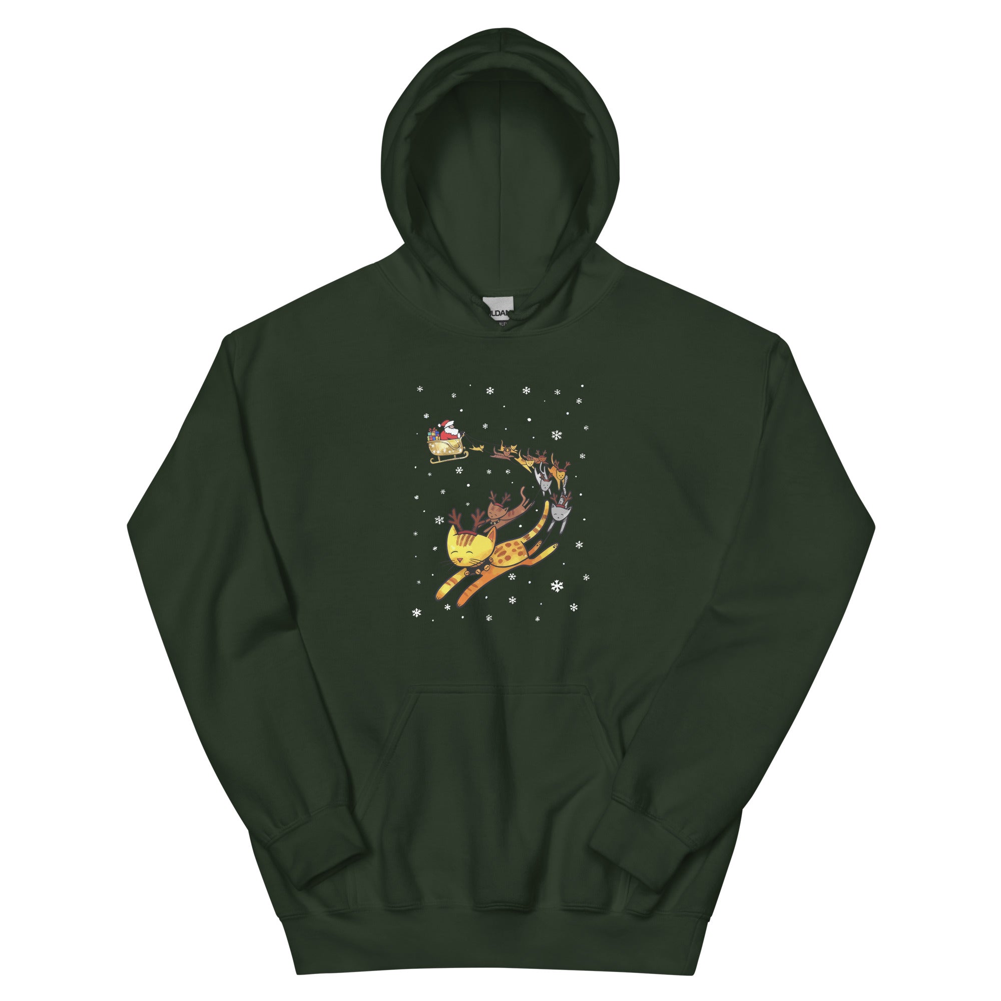 Christmas Cats & Santa's Sleigh Hoodie