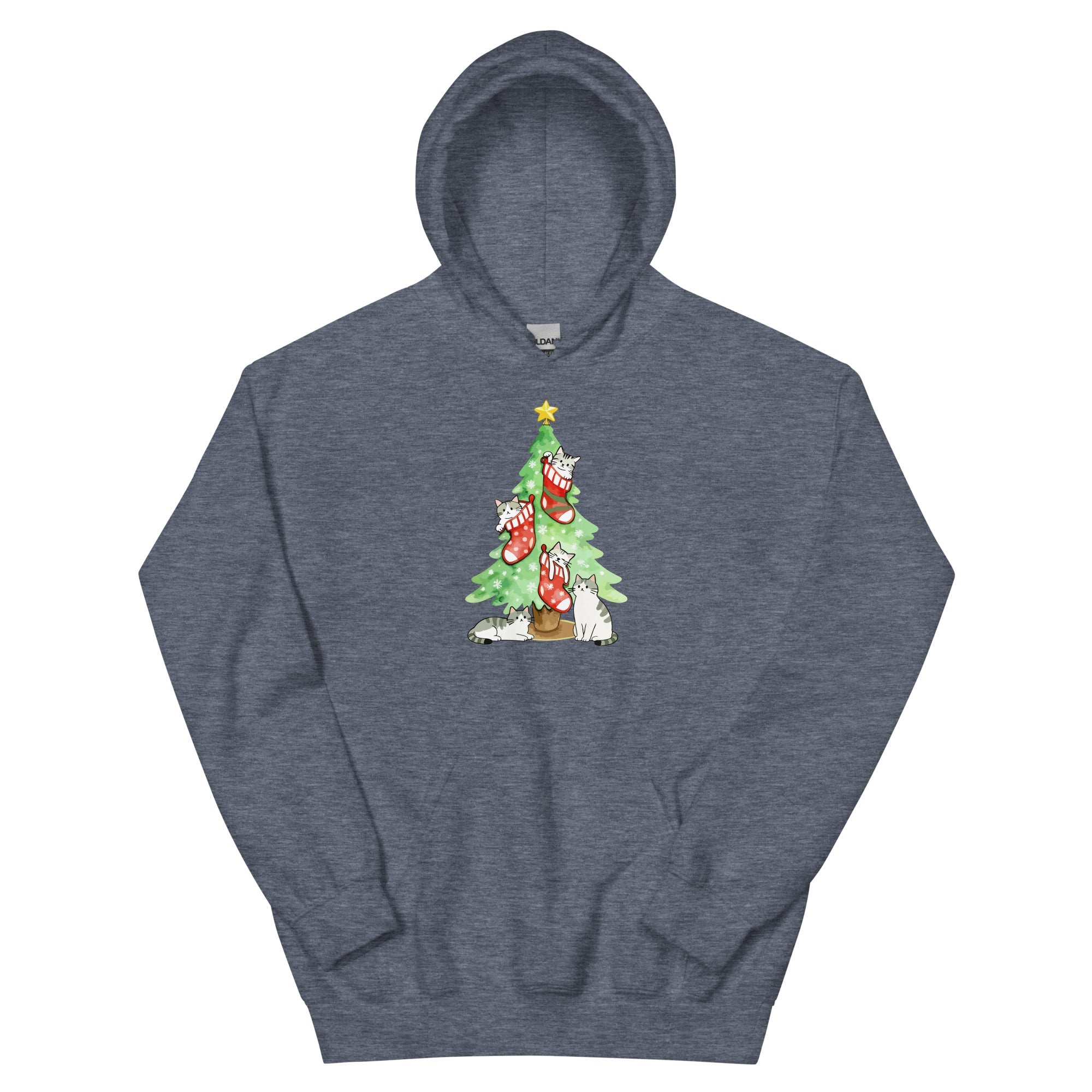 Cute Christmas Cats & Stockings Hoodie