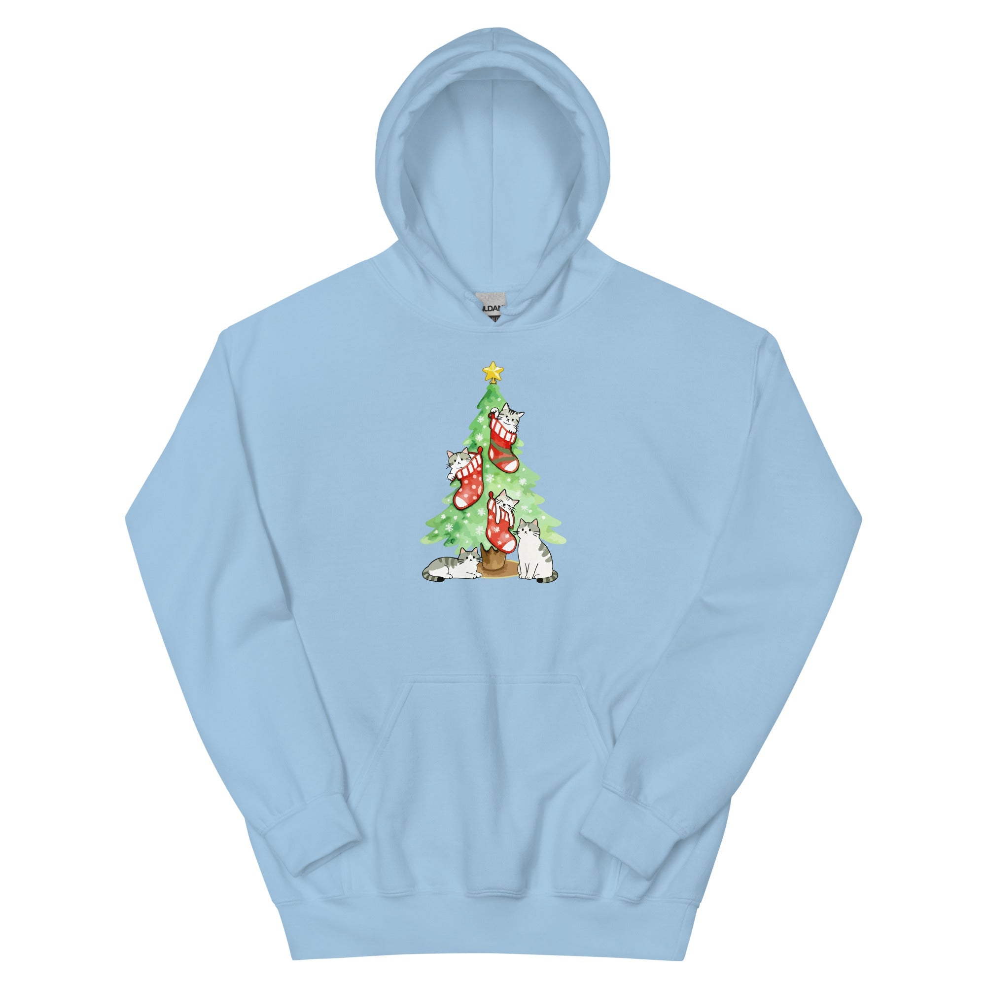 Cute Christmas Cats & Stockings Hoodie