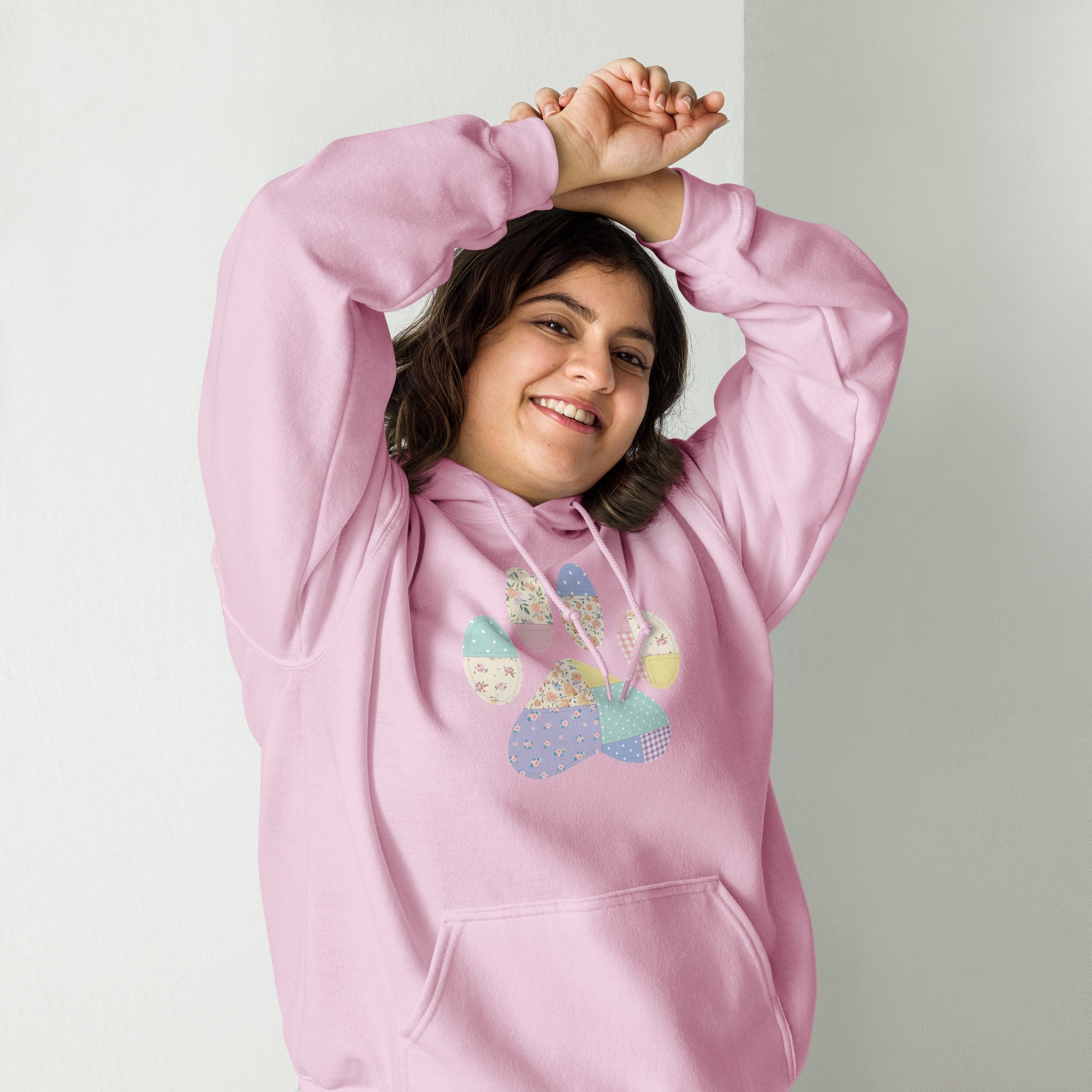 Quilted Paw Print  Hoodie