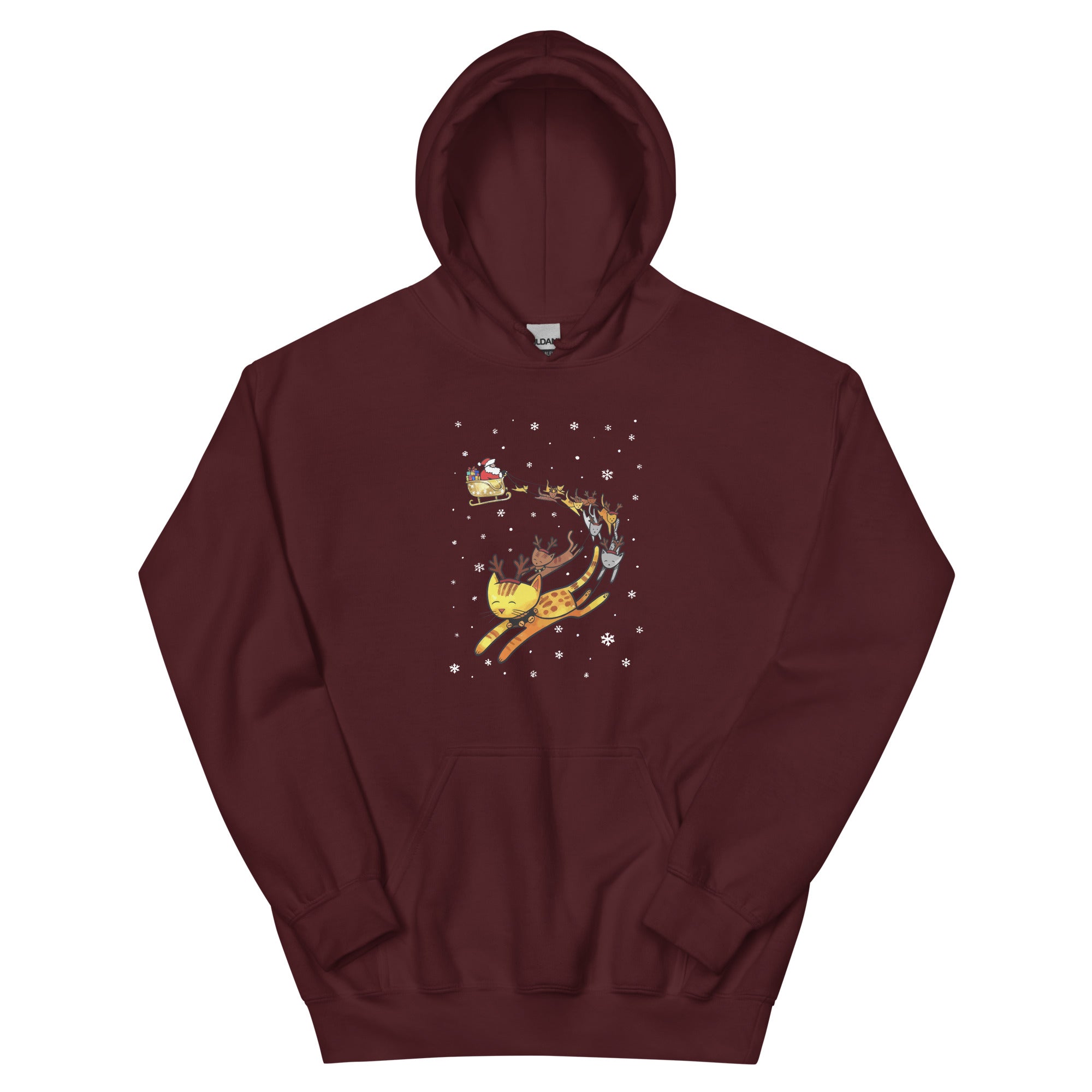 Christmas Cats & Santa's Sleigh Hoodie
