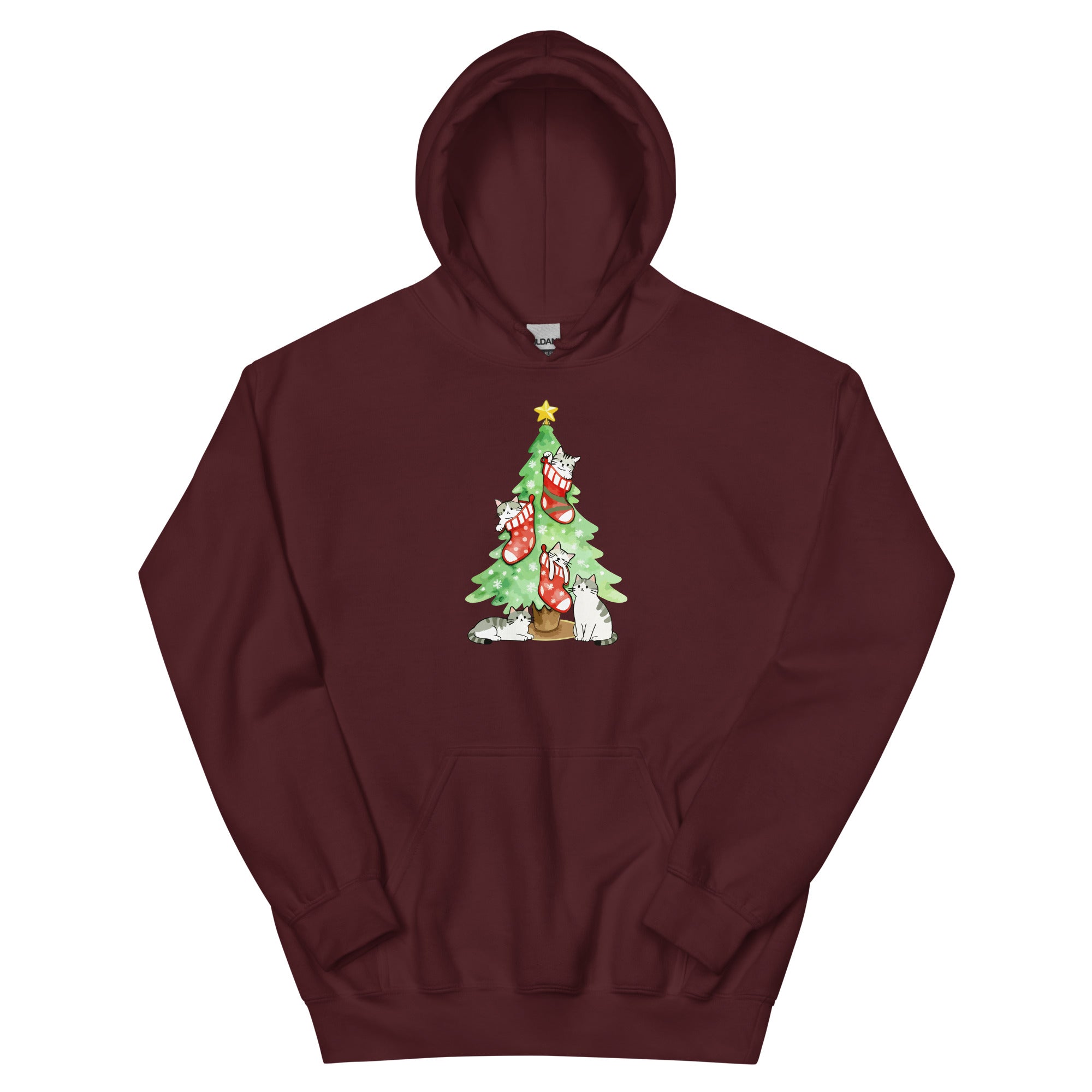 Cute Christmas Cats & Stockings Hoodie