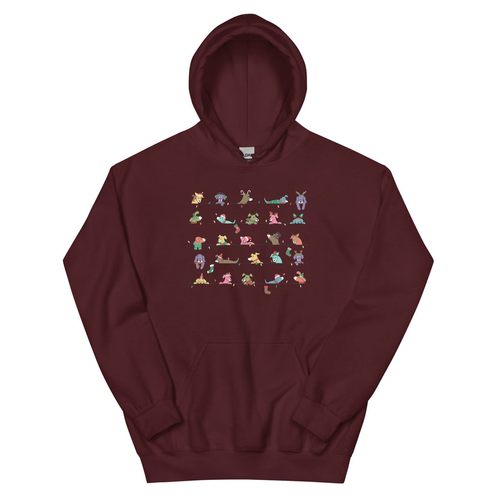 Peeping Pets Holiday Dogs Hoodie