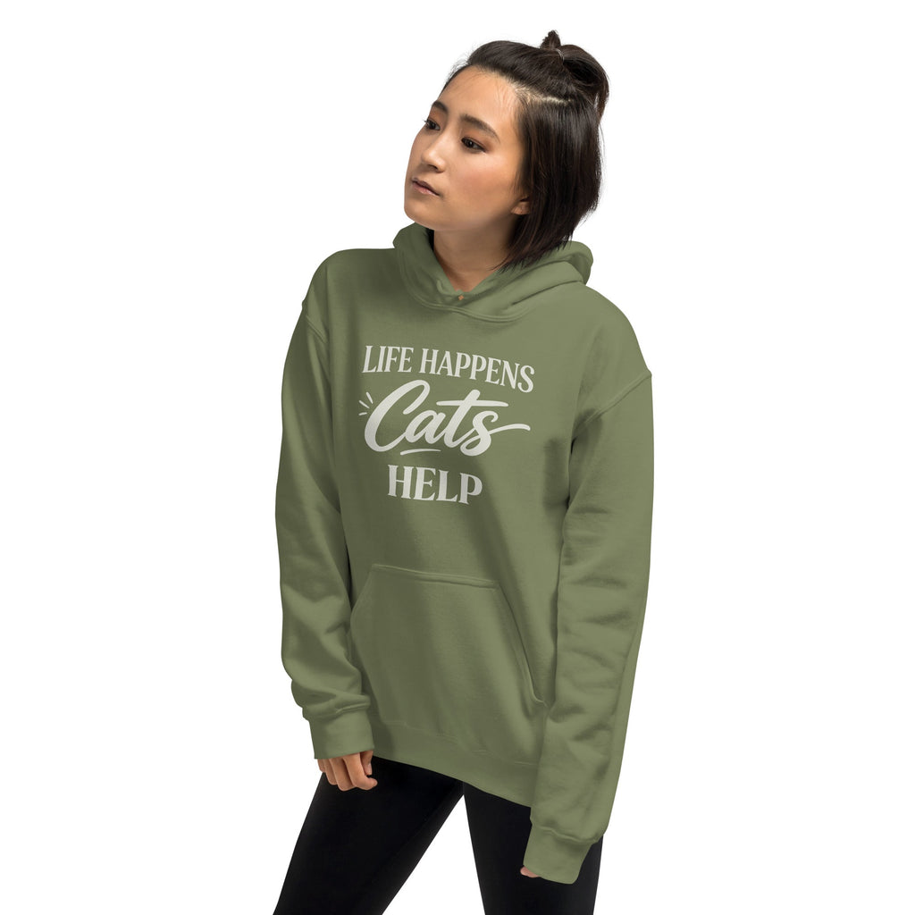 Life Happens Cats Help Hoodie