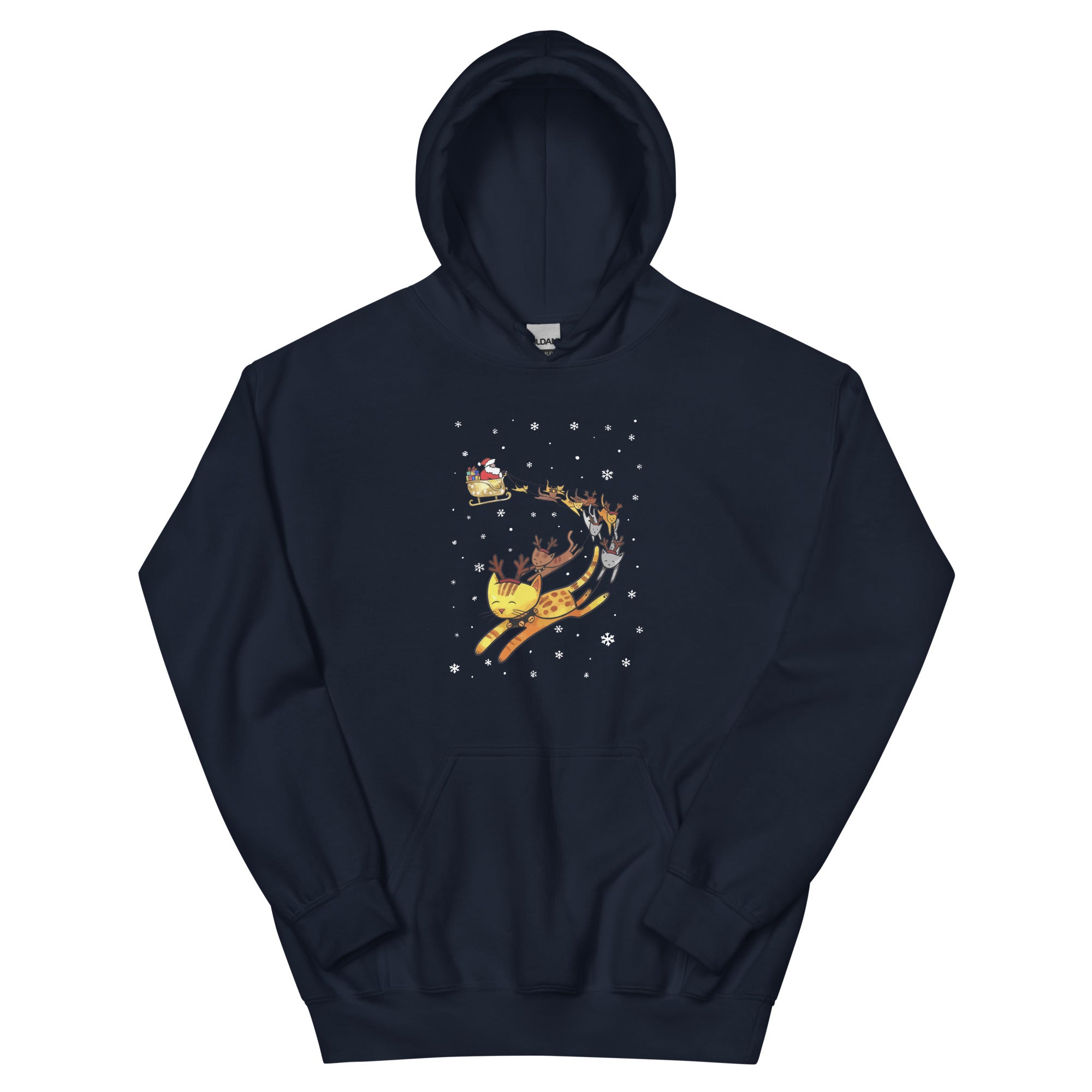 Christmas Cats & Santa's Sleigh Hoodie