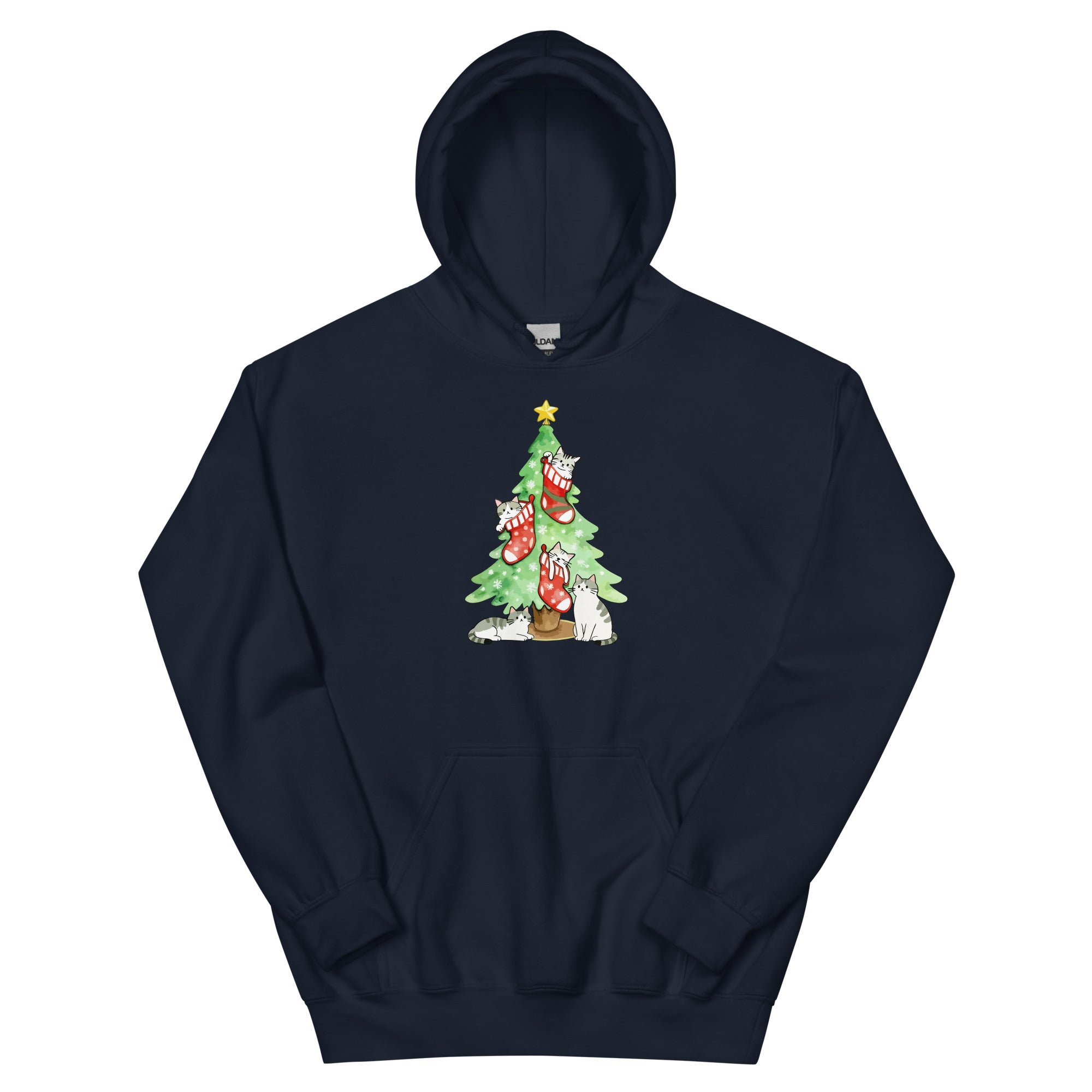 Cute Christmas Cats & Stockings Hoodie
