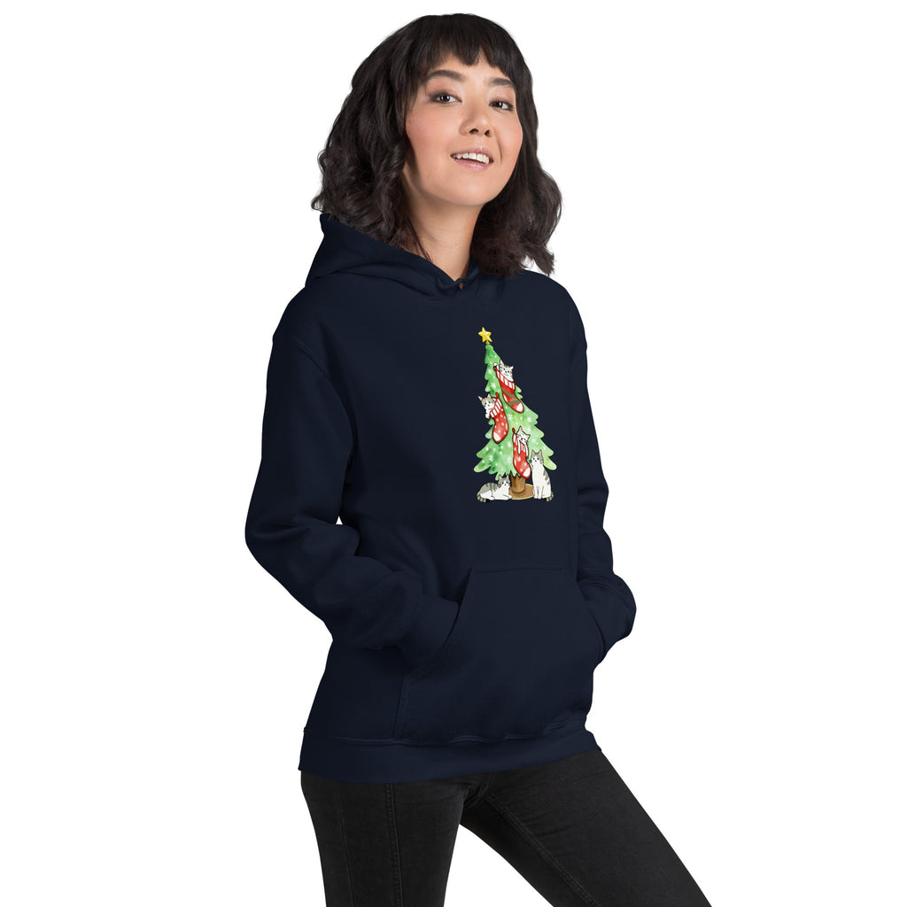 Cute Christmas Cats & Stockings Hoodie
