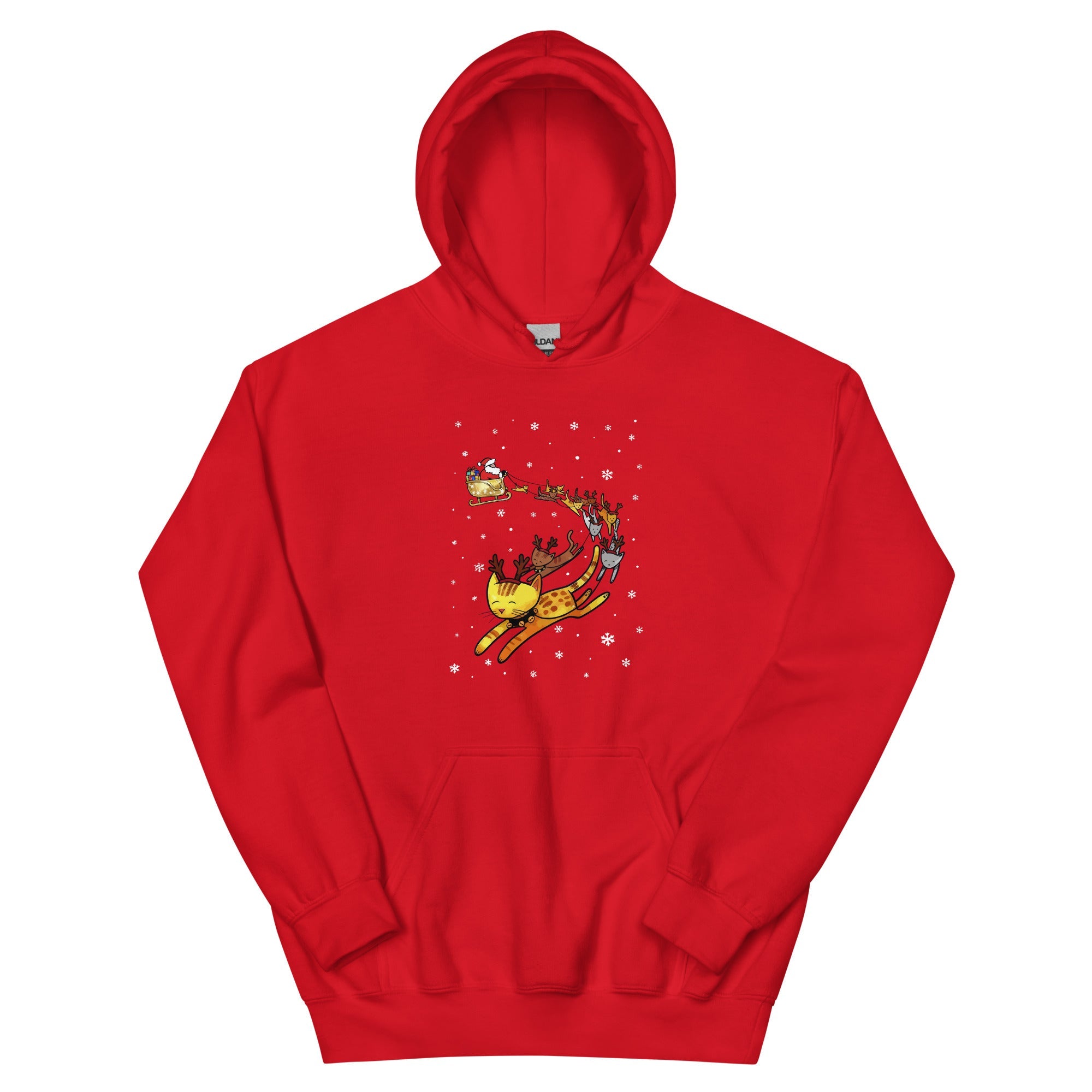 Christmas Cats & Santa's Sleigh Hoodie