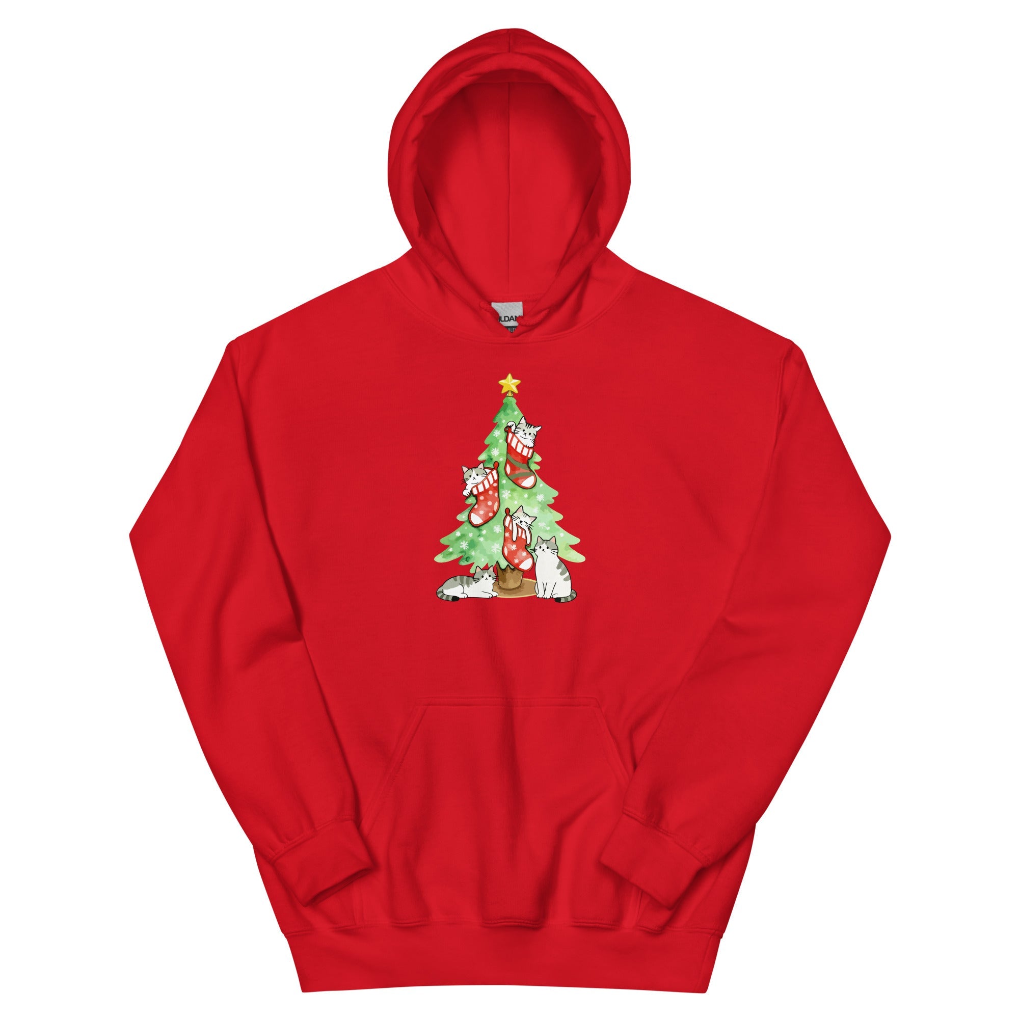Cute Christmas Cats & Stockings Hoodie