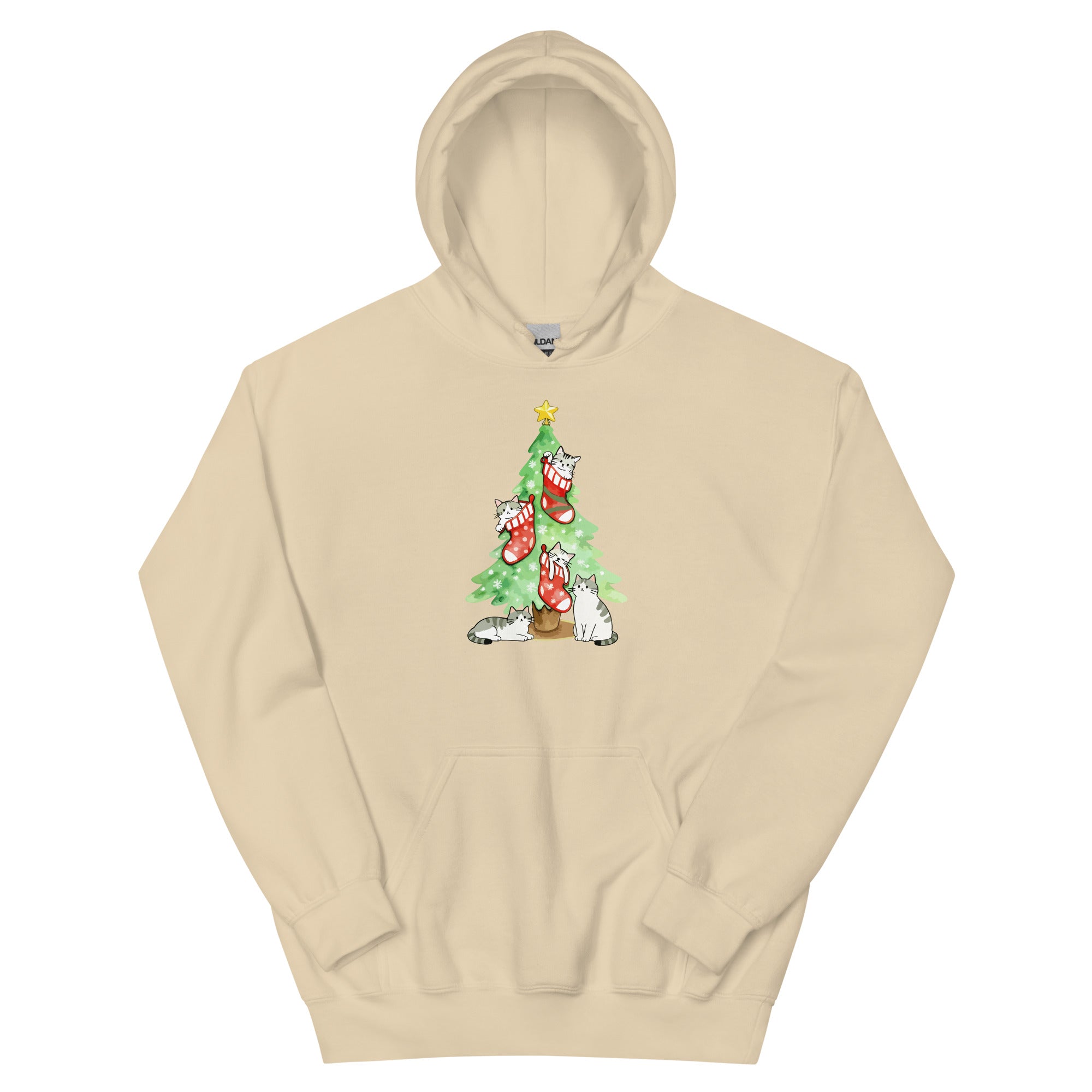 Cute Christmas Cats & Stockings Hoodie