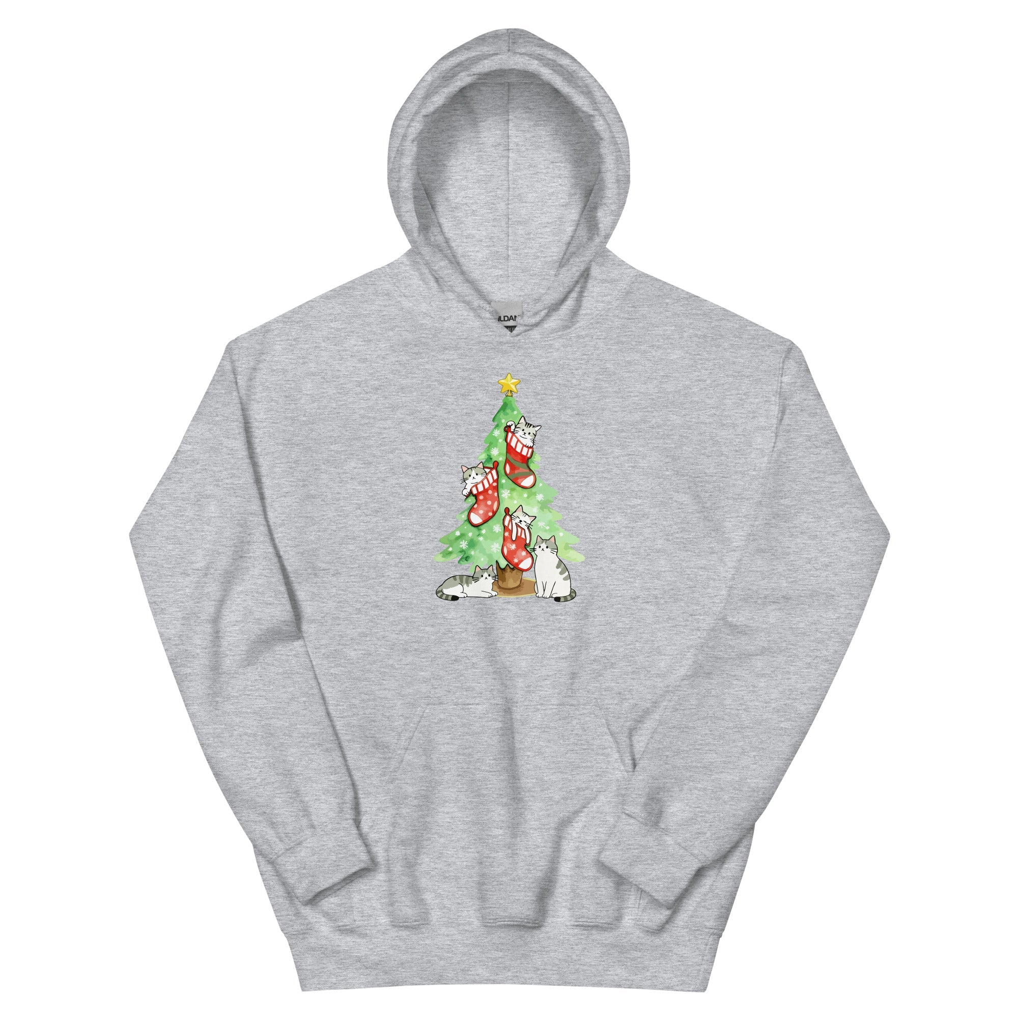 Cute Christmas Cats & Stockings Hoodie
