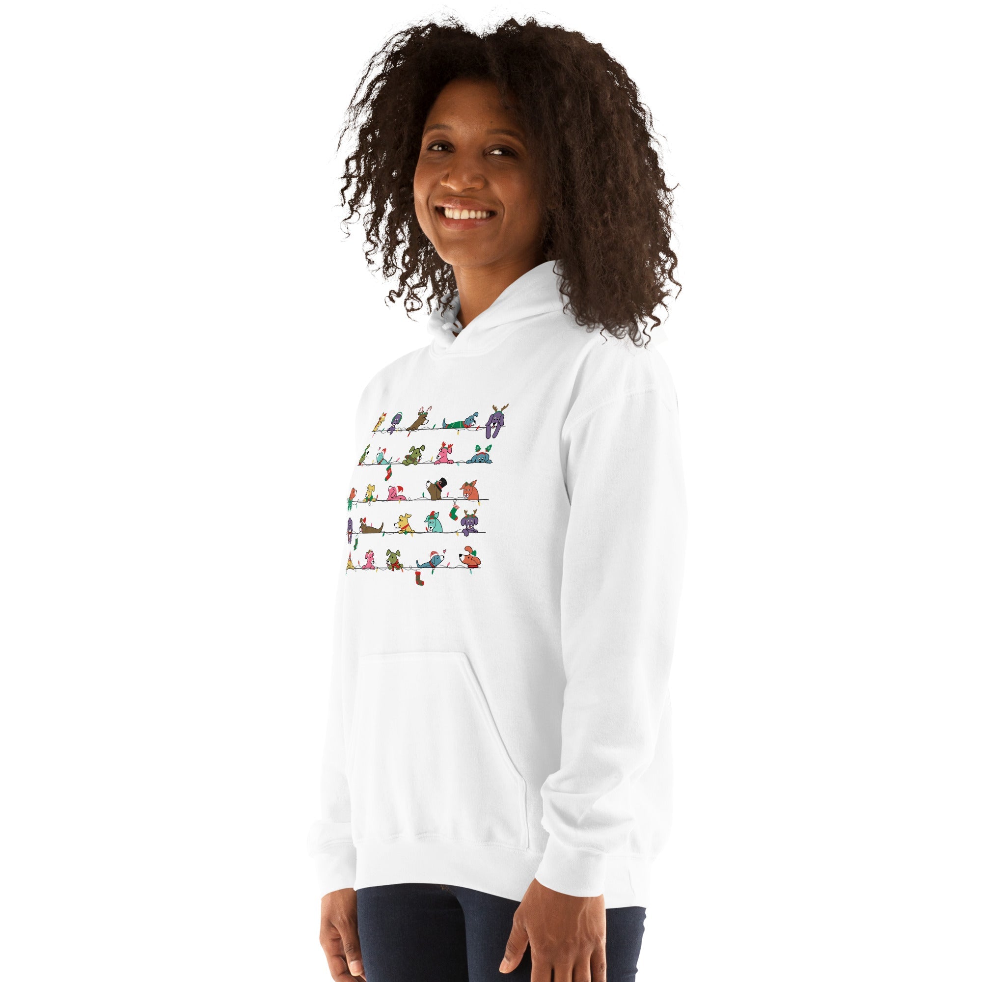 Peeping Pets Holiday Dogs Hoodie