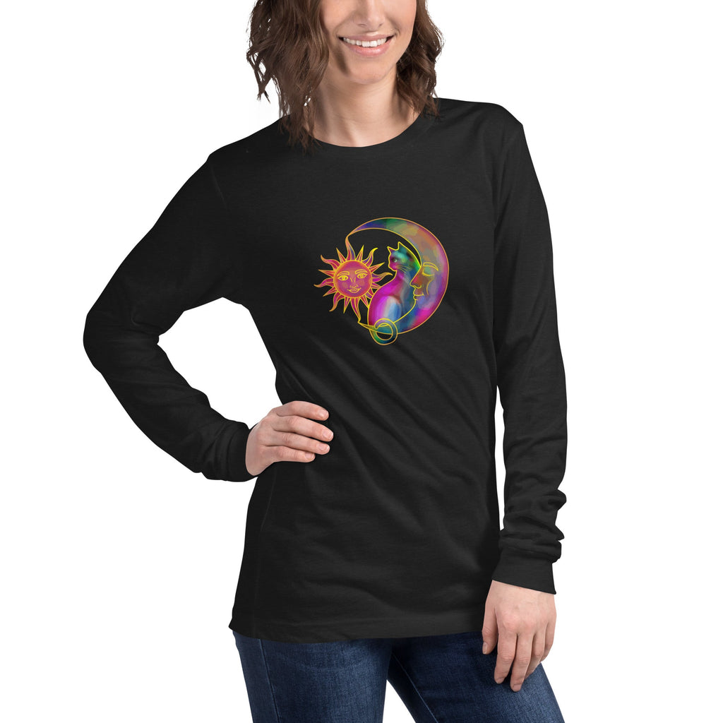 Sweet Sun & Moon With Cat Long Sleeve Tee
