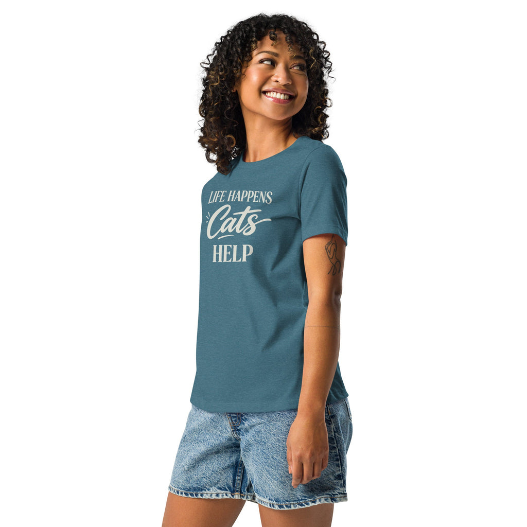 Life Happens Cats Help Women's Relaxed T-Shirt