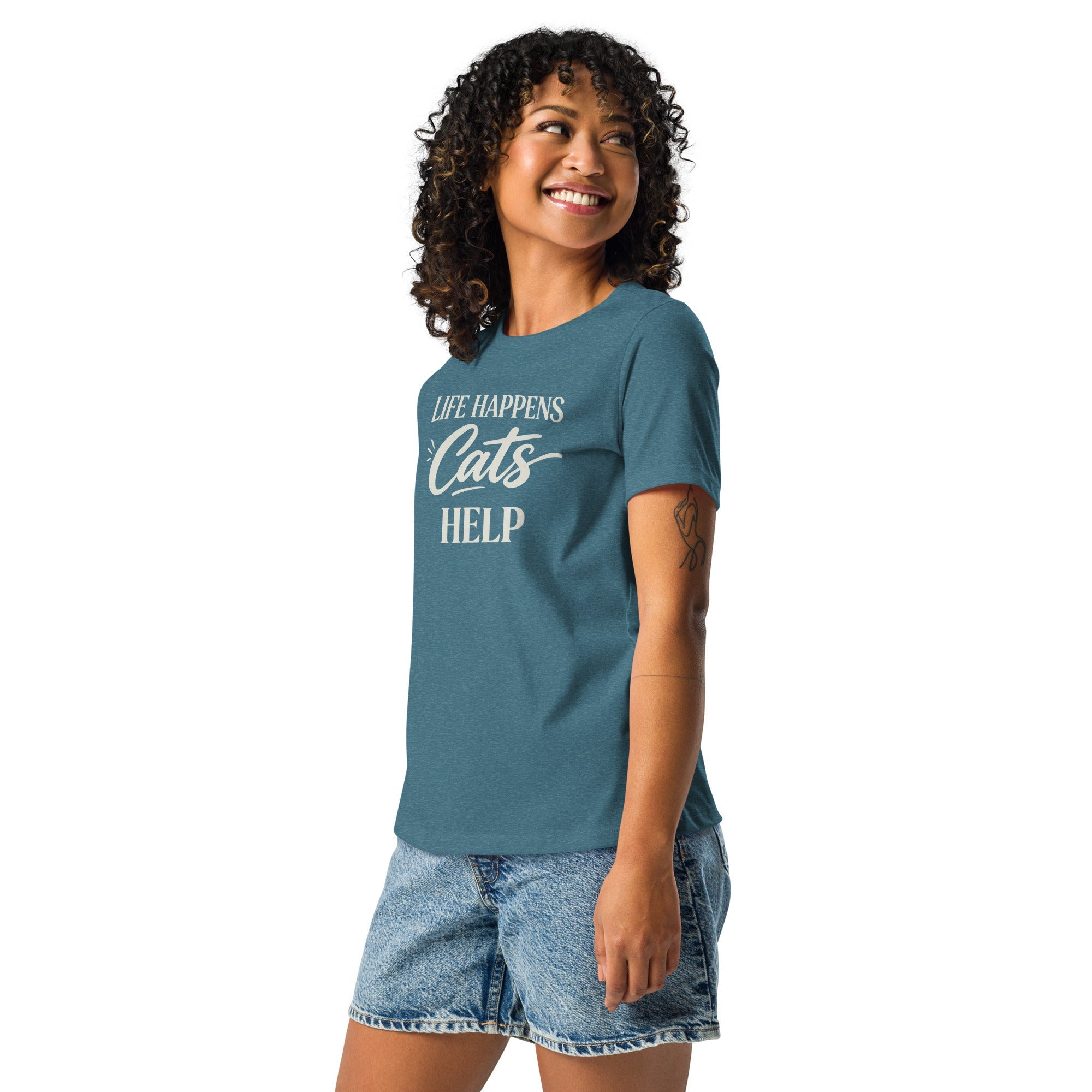 Life Happens Cats Help Women's Relaxed T-Shirt
