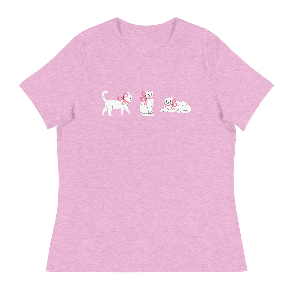 Sweet Cat With Pink Bow Women's Relaxed T-Shirt