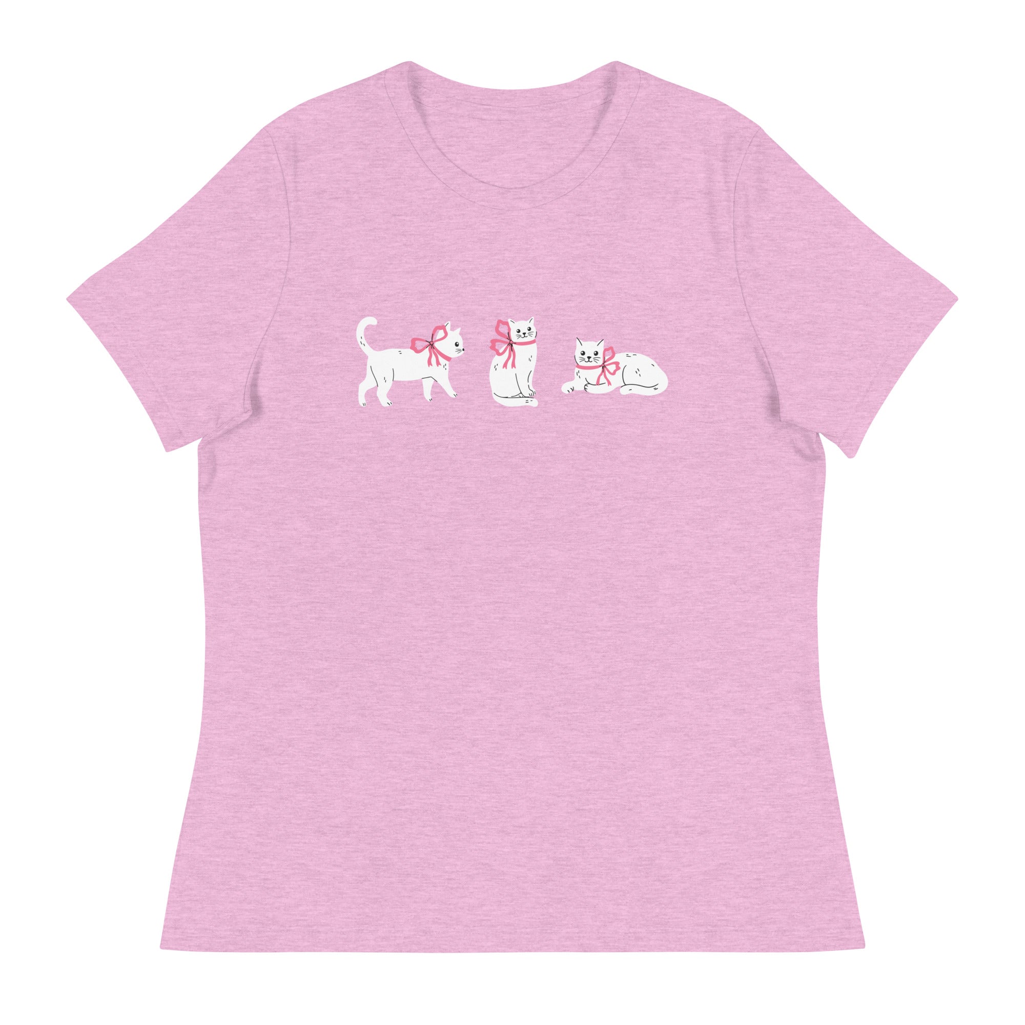 Sweet Cat With Pink Bow Women's Relaxed T-Shirt